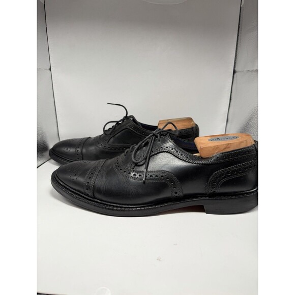 Allen Edmonds Men\'s Strandmok Black  Oxford Brogue Resoled  Rubber Sole 9 D